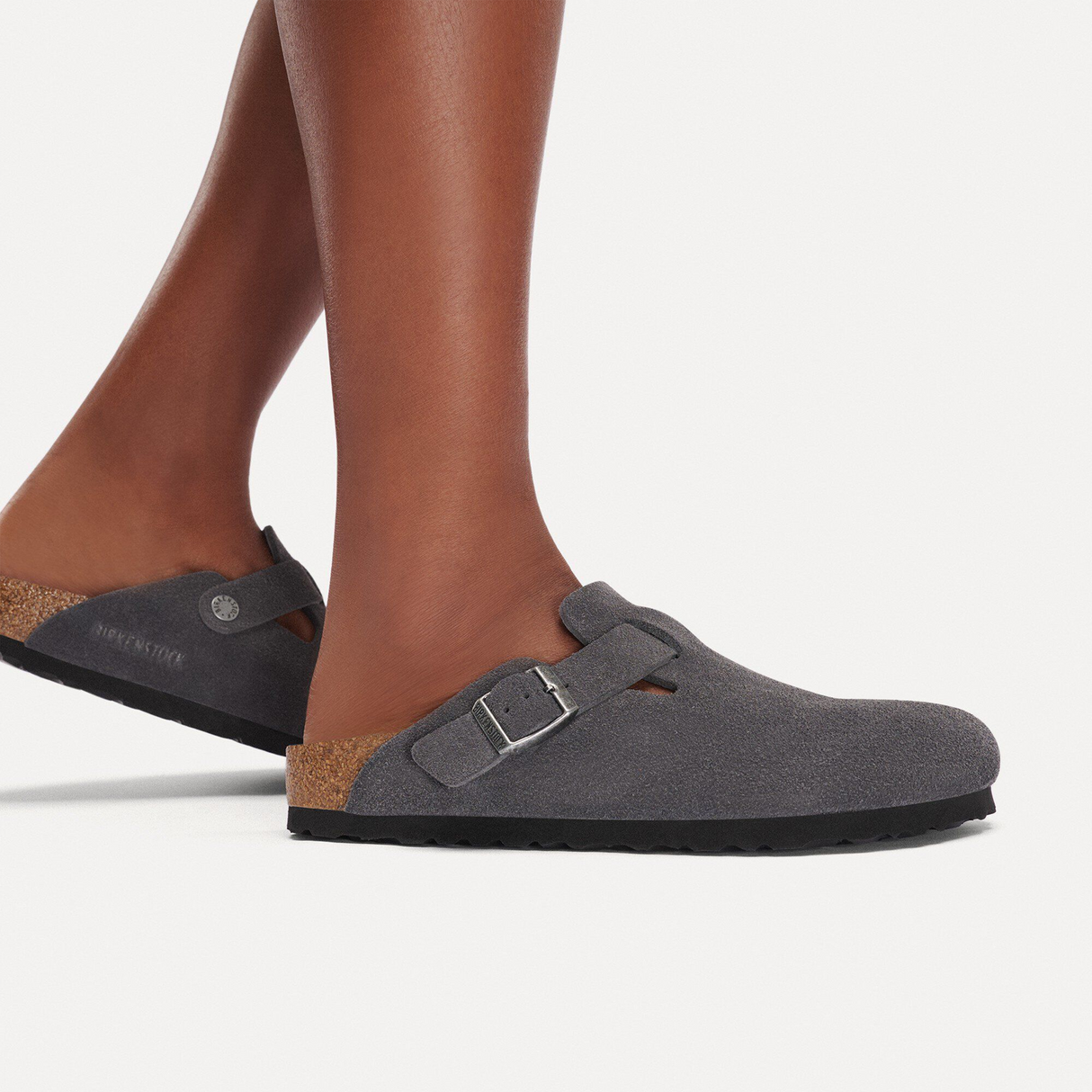 Birkenstock Boston Soft Footbed Clog (Men) - Charcoal Suede