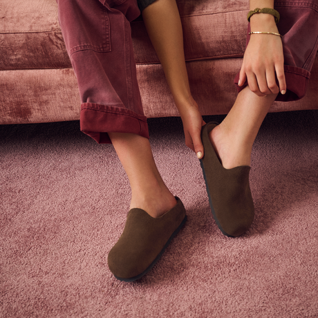 Birkenstock Amsterdam Wrapped Clog (Women) - Carafe Suede Dress-Casual - Clogs & Mules - The Heel Shoe Fitters