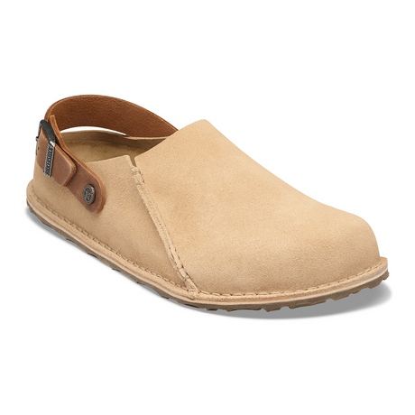 Birkenstock Lutry Clog (Women) - Sandcastle/Cognac Suede Dress-Casual - Clogs & Mules - The Heel Shoe Fitters
