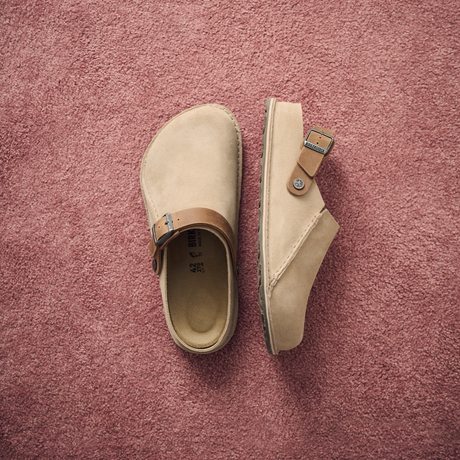Birkenstock Lutry Clog (Women) - Sandcastle/Cognac Suede Dress-Casual - Clogs & Mules - The Heel Shoe Fitters