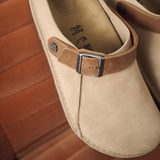 Birkenstock Lutry Clog (Women) - Sandcastle/Cognac Suede Dress-Casual - Clogs & Mules - The Heel Shoe Fitters