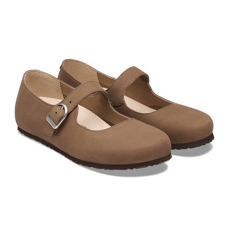 Birkenstock Santa Clarita Mary Jane (Women) - Dark Tea Nubuck Dress-Casual - Flat - The Heel Shoe Fitters