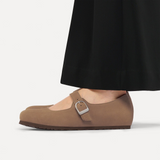 Birkenstock Santa Clarita Mary Jane (Women) - Dark Tea Nubuck Dress-Casual - Flat - The Heel Shoe Fitters