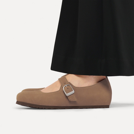 Birkenstock Santa Clarita Mary Jane (Women) - Dark Tea Nubuck Dress-Casual - Flat - The Heel Shoe Fitters