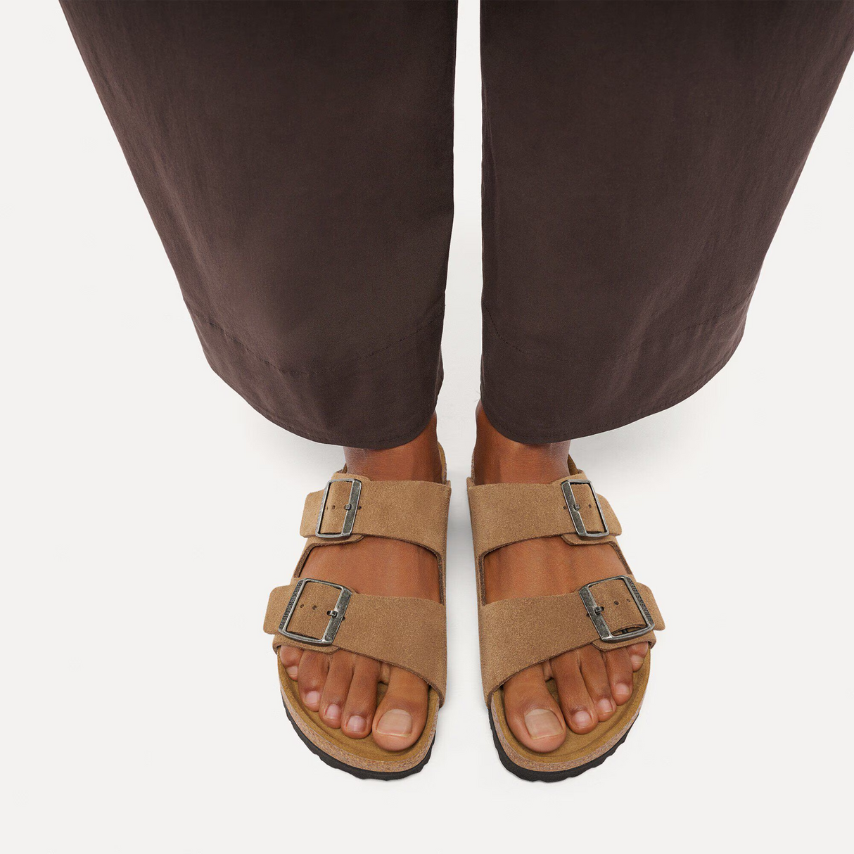 Birkenstock Arizona Slide Sandal (Men) - Dark Tea Suede