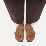 Birkenstock Arizona Slide Sandal (Men) - Dark Tea Suede