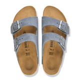 Birkenstock Arizona Slide Sandal (Men) - Stone Blue Suede Sandal - Slide - The Heel Shoe Fitters