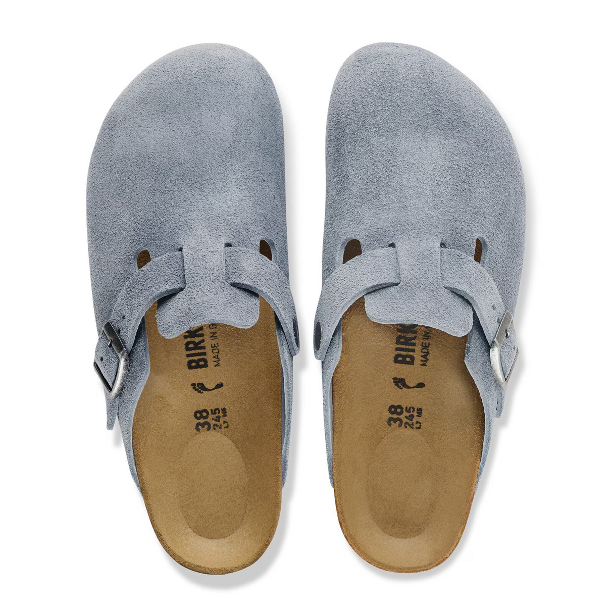 Birkenstock Boston Clog (Men) - Stone Blue Suede