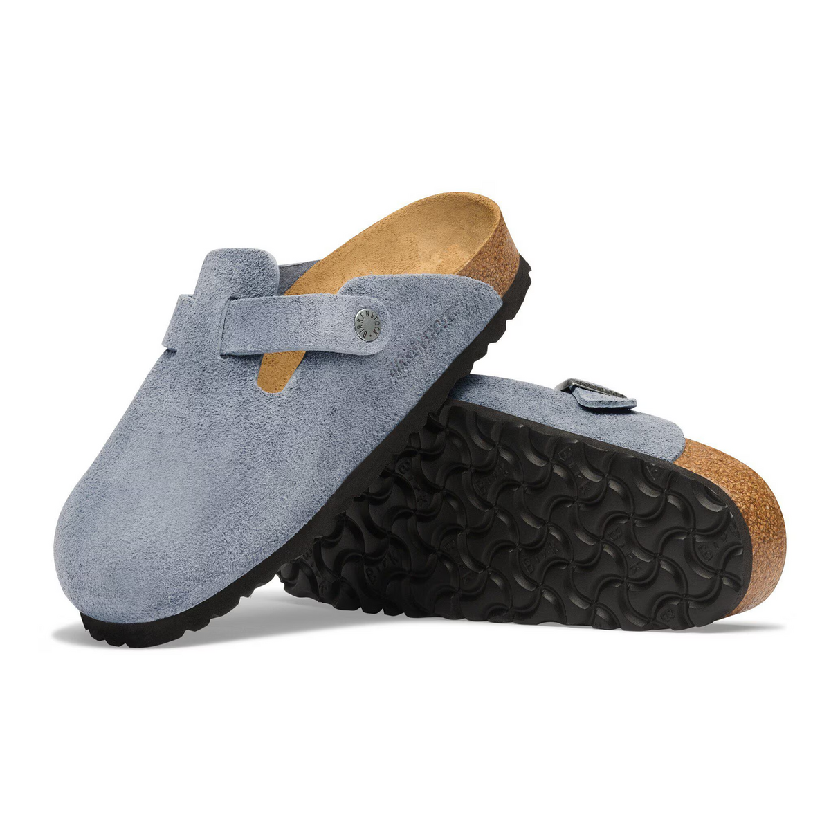 Birkenstock Boston Clog (Men) - Stone Blue Suede