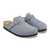 Birkenstock Boston Clog (Men) - Stone Blue Suede