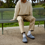 Birkenstock Boston Clog (Men) - Stone Blue Suede