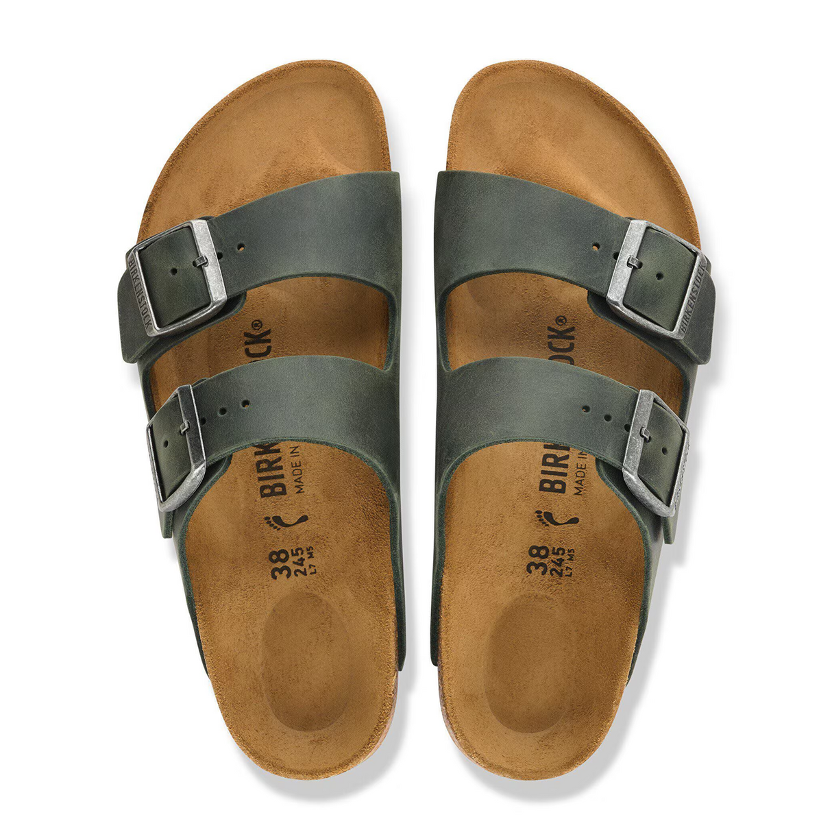 Birkenstock Arizona Slide Sandal (Men) - Thyme Oiled Leather