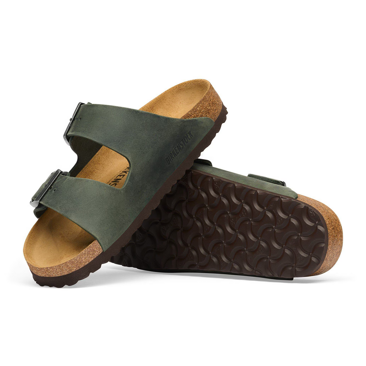 Birkenstock Arizona Slide Sandal (Men) - Thyme Oiled Leather