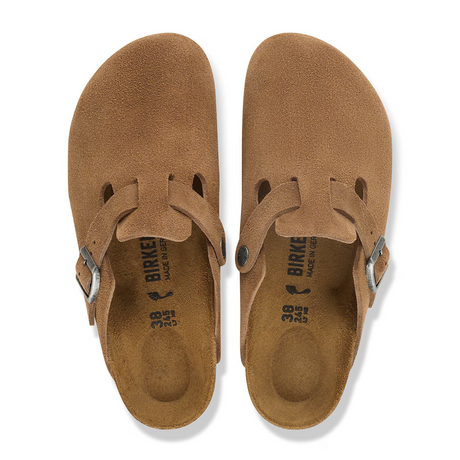 Birkenstock Boston Clog (Women) - Dark Tea Suede Dress-Casual - Clogs & Mules - The Heel Shoe Fitters