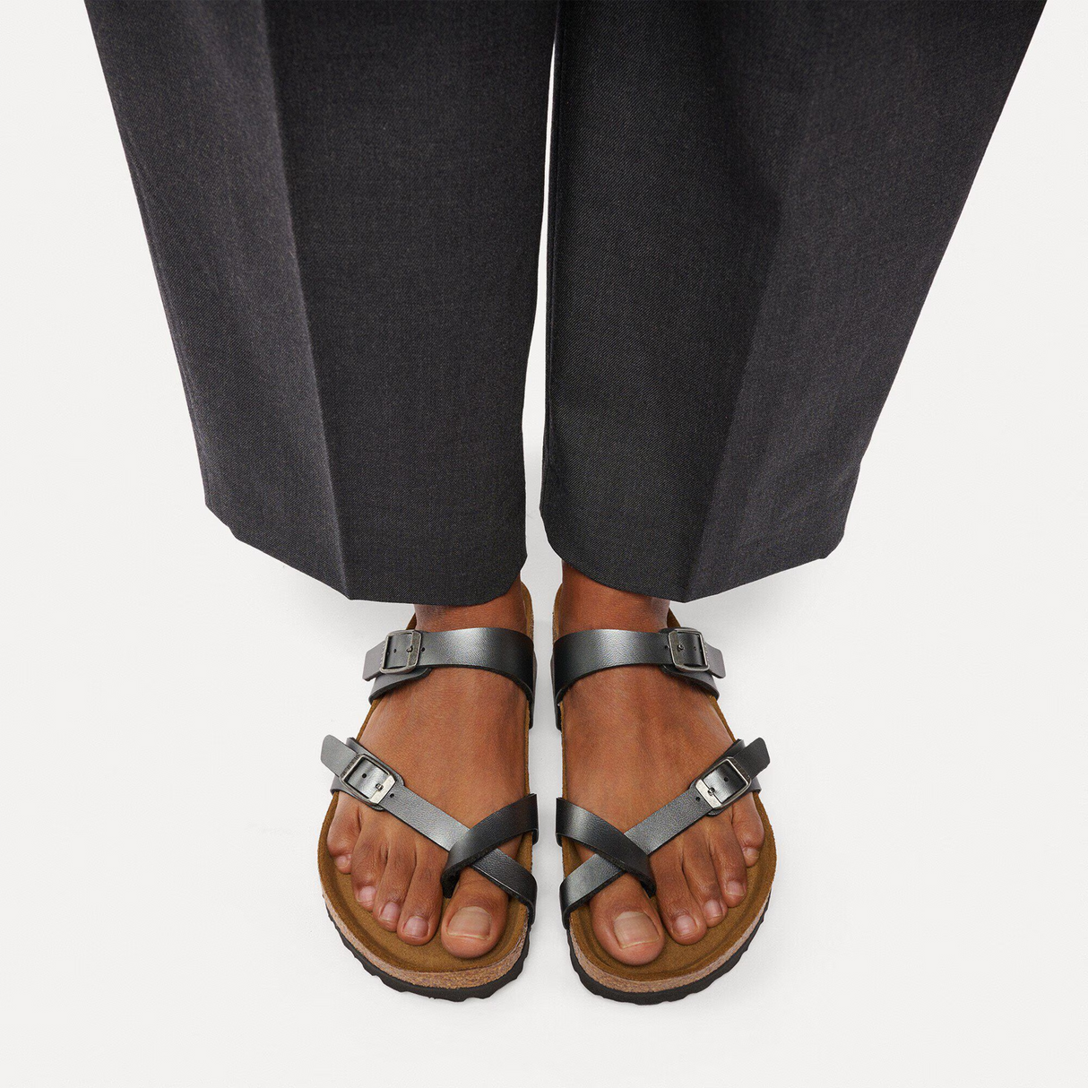 Birkenstock Mayari Sandal (Women) - Metallic Black Birko-Flor