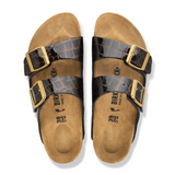 Birkenstock Arizona Slide Sandal (Women) - Embossed Animal Black Leather Sandal - Slide - The Heel Shoe Fitters