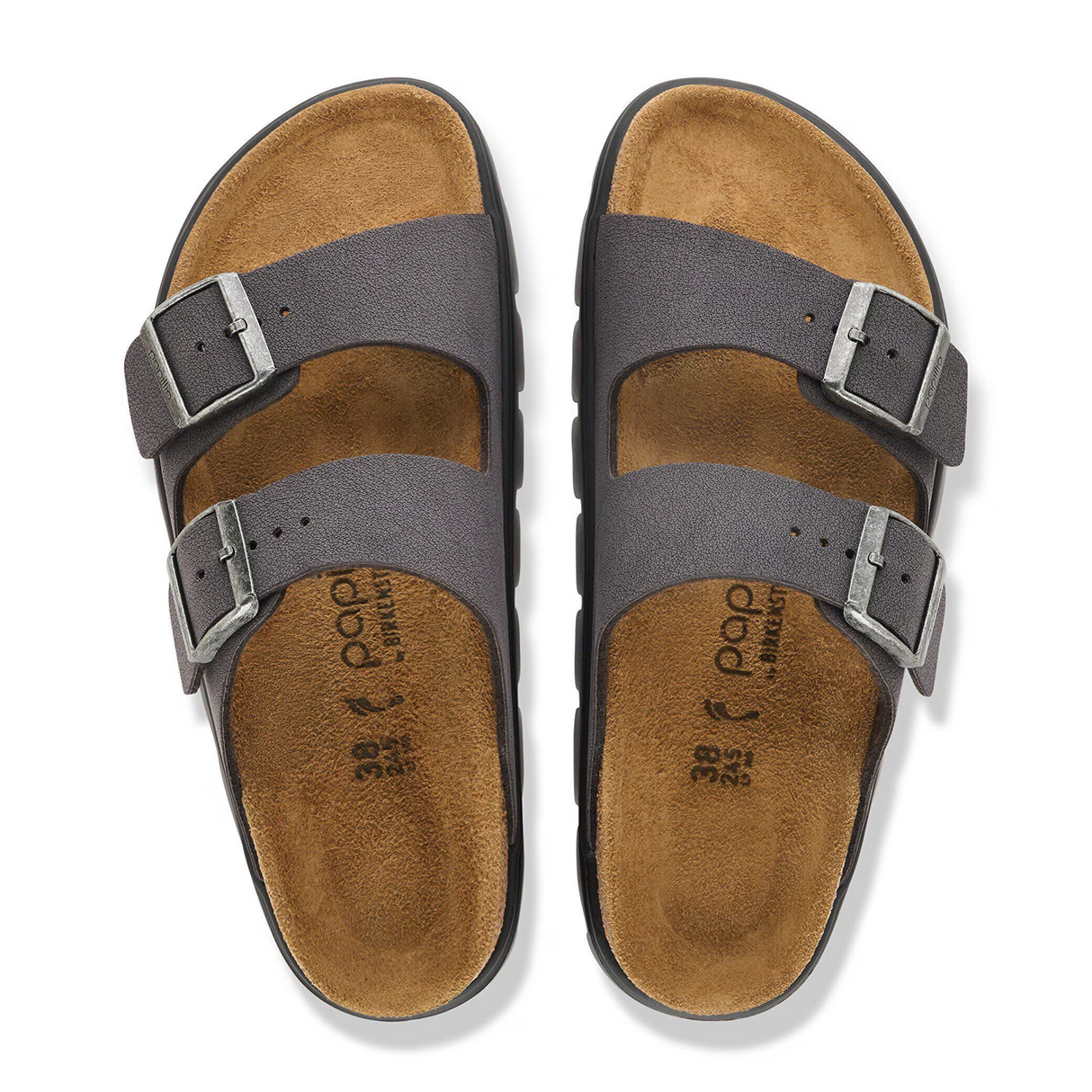 Birkenstock Arizona Chunky Slide Sandal (Women) - Velvet Gray Birkibuc