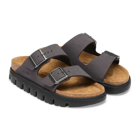 Birkenstock Arizona Chunky Slide Sandal (Women) - Velvet Gray Birkibuc Sandal - Slide - The Heel Shoe Fitters