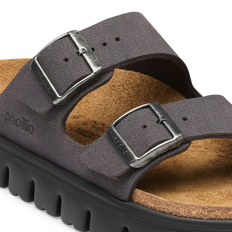 Birkenstock Arizona Chunky Slide Sandal (Women) - Velvet Gray Birkibuc Sandal - Slide - The Heel Shoe Fitters