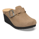 Birkenstock Fanny Wedge Clog (Women) - Gray Taupe Suede