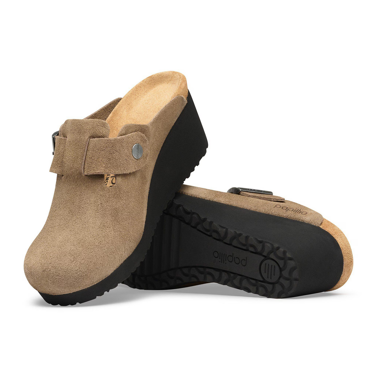 Birkenstock Fanny Wedge Clog (Women) - Gray Taupe Suede