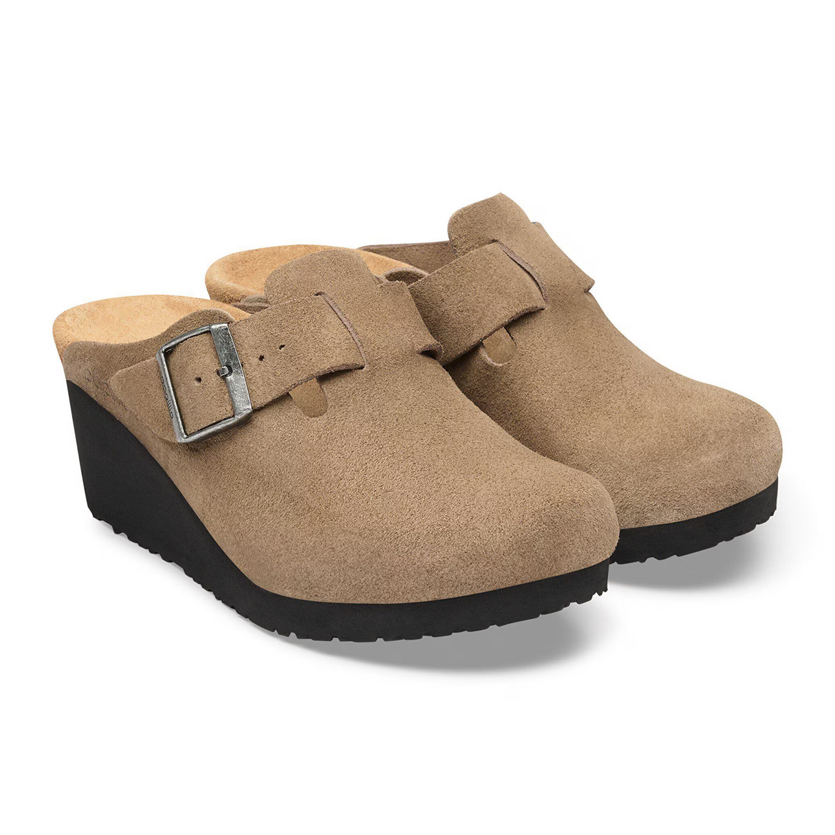 Birkenstock Fanny Wedge Clog (Women) - Gray Taupe Suede