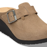 Birkenstock Fanny Wedge Clog (Women) - Gray Taupe Suede