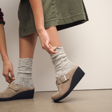 Birkenstock Fanny Wedge Clog (Women) - Gray Taupe Suede