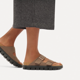 Birkenstock Arizona Chunky Slide Sandal (Women) - Mocha Birkibuc