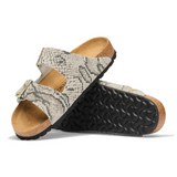 Birkenstock Arizona Slide Sandal (Women) - Snake Print Oyster Suede