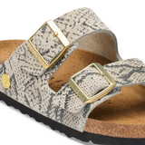 Birkenstock Arizona Slide Sandal (Women) - Snake Print Oyster Suede