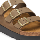 Birkenstock Florida III Flex Platform Slide Sandal (Women) - Dark Tea Nubuck