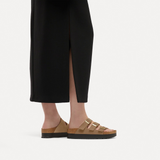 Birkenstock Florida III Flex Platform Slide Sandal (Women) - Dark Tea Nubuck