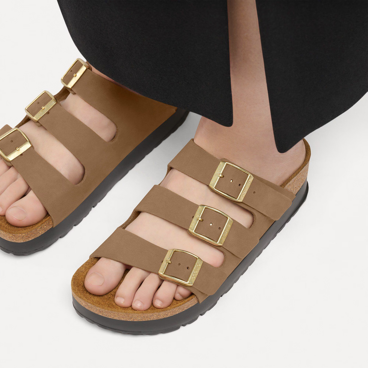 Birkenstock Florida III Flex Platform Slide Sandal (Women) - Dark Tea Nubuck