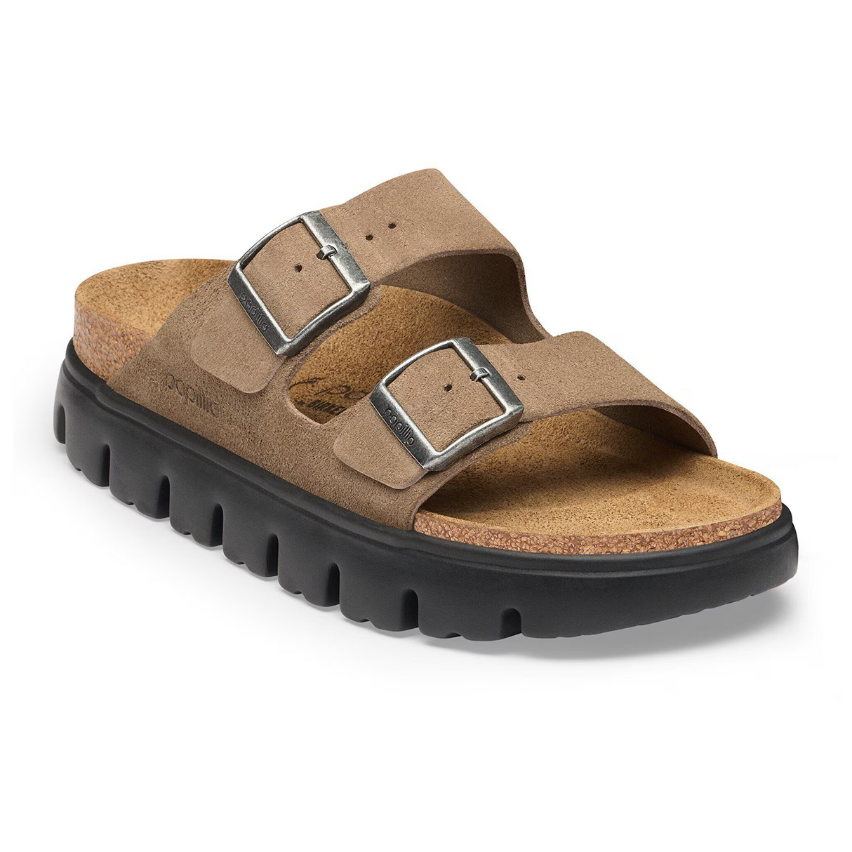 Birkenstock Arizona Chunky Slide Sandal (Women) - Gray Taupe Suede