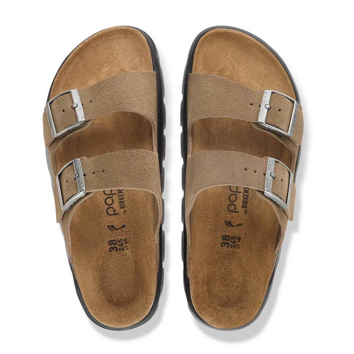 Birkenstock Arizona Chunky Slide Sandal (Women) - Gray Taupe Suede