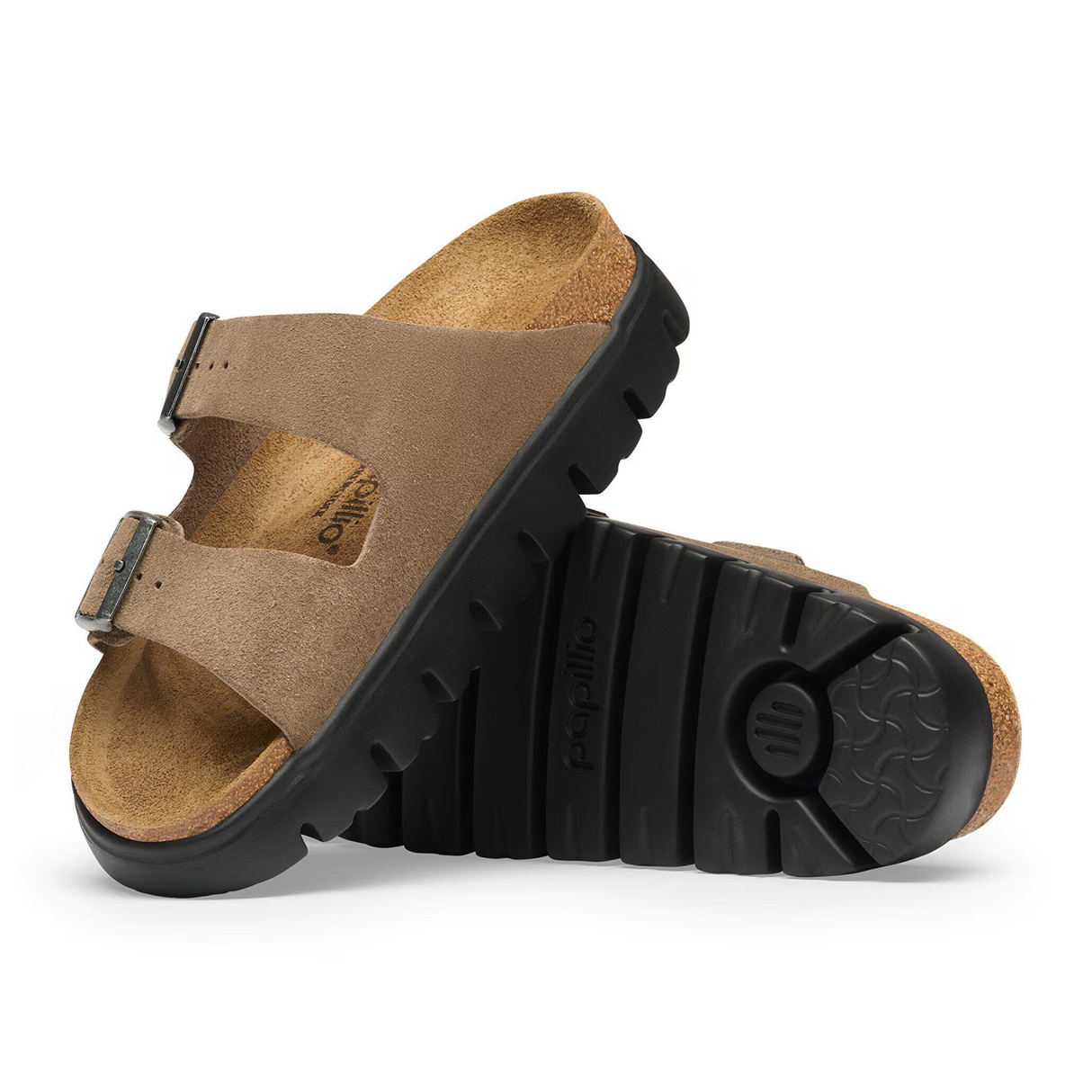 Birkenstock Arizona Chunky Slide Sandal (Women) - Gray Taupe Suede