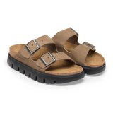 Birkenstock Arizona Chunky Slide Sandal (Women) - Gray Taupe Suede