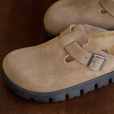 Birkenstock Boston Chunky Clog (Women) - Gray Taupe Suede