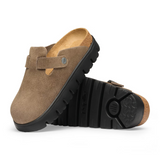 Birkenstock Boston Chunky Clog (Women) - Gray Taupe Suede