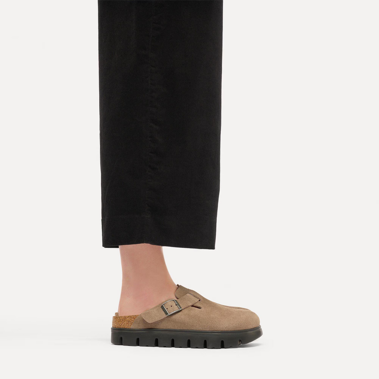 Birkenstock Boston Chunky Clog (Women) - Gray Taupe Suede