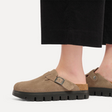 Birkenstock Boston Chunky Clog (Women) - Gray Taupe Suede