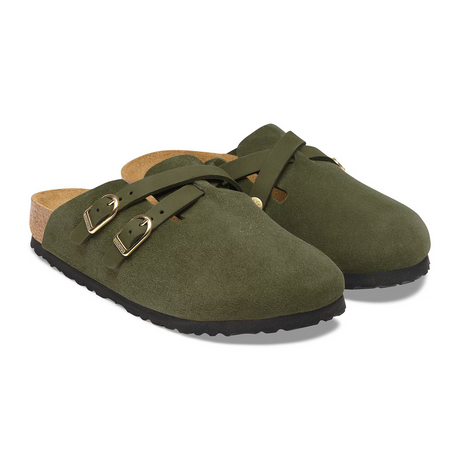 Birkenstock Blair Clog (Women) - Thyme Suede Dress-Casual - Clogs & Mules - The Heel Shoe Fitters