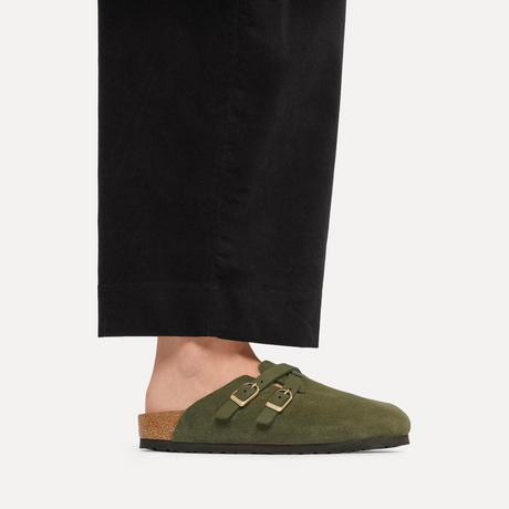 Birkenstock Blair Clog (Women) - Thyme Suede Dress-Casual - Clogs & Mules - The Heel Shoe Fitters