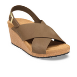Birkenstock Samira Wedge Sandal (Women) - Dark Tea Nubuck Sandal - Heel/Wedge - The Heel Shoe Fitters