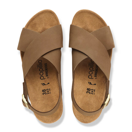 Birkenstock Samira Wedge Sandal (Women) - Dark Tea Nubuck Sandal - Heel/Wedge - The Heel Shoe Fitters