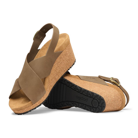 Birkenstock Samira Wedge Sandal (Women) - Dark Tea Nubuck Sandal - Heel/Wedge - The Heel Shoe Fitters