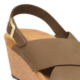 Birkenstock Samira Wedge Sandal (Women) - Dark Tea Nubuck Sandal - Heel/Wedge - The Heel Shoe Fitters