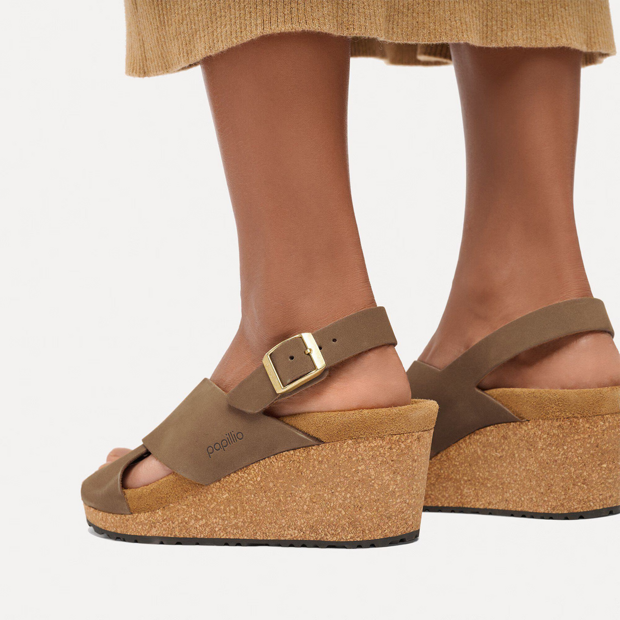 Birkenstock Samira Wedge Sandal (Women) - Dark Tea Nubuck Sandal - Heel/Wedge - The Heel Shoe Fitters