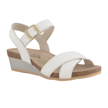 Naot Throne Wedge Sandal (Women) - Soft White Leather Sandal - Heel/Wedge - The Heel Shoe Fitters